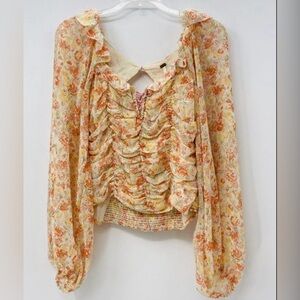Free People balloon sleeves shirt size Medium